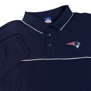 Mens NFL Reebok Patriots Shirt Sz-2XL VTG Navy Embroidered Long Sleeve Football